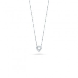 Roberto Coin  White Gold Diamond Baby Heart Necklace