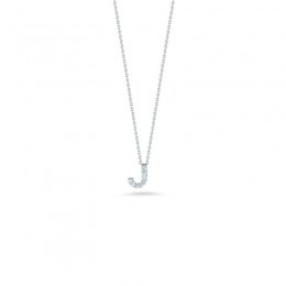 Roberto Coin 18 Karat White Gold Love Letter "J" Pendant With Diamonds