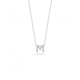 Roberto Coin White Gold Diamond Love Letter "M" Necklace