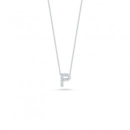 Roberto Coin 18 Karat White Gold Love Letter "P" Pendant With Diamonds