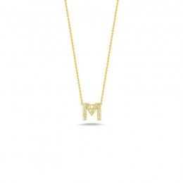 Roberto Coin Tiny Treasure 18K Yellow Gold Letter "M" Initial Necklace