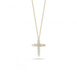 Roberto Coin Tiny Treasures Diamond Tapered Cross Necklace