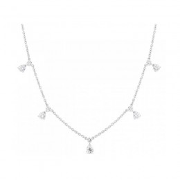 Roberto Coin 18K White Gold Diamonds By The Inch 5 Station Necklace