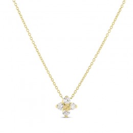 Roberto Coin 18K Yellow Gold Love In Verona Small Diamond Flower Pendant