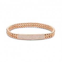 Hulchi Belluni Diamond Bar Stretch Bracelet, 18K Rose Gold