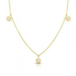 Roberto Coin 18K Yellow Gold Diamonds By The Inch Dangling Three Station Necklace