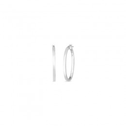 Roberto Coin 18K White Gold Small Round Hoop Earrings