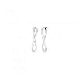 Roberto Coin 18K White Gold Designer Gold Twist Hoop Earrings