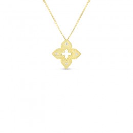 Roberto Coin  Yellow Gold Diamond Petite Venetian Princess Necklace