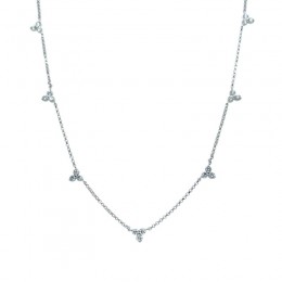 Roberto Coin 18K White Gold Diamond By The Inch 7 Station Necklace