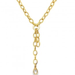 Roberto Coin 18K Yellow Designer Gold Double Lariat Chain Necklace