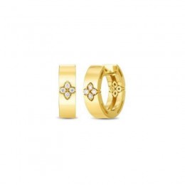 Roberto Coin  Yellow Gold Diamond Love In Verona Earrings