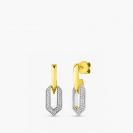 Roberto Coin Two-Tone Diamond Pave Drop Earrings