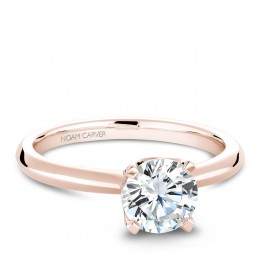 A Noam Carver 18K Rose Gold Semi-Mounting With .16Ctw In Diamonds. G/H, Si. Crafted To Fit 1.50 Ct Round Diamond, Sold Separately.