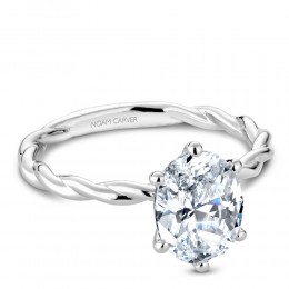 A Noam Carver 18K White Gold Semi Mounting. Crafted To Fit A 1 Ct Oval Diamond, Sold Separately.