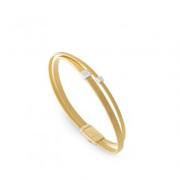 Masai Two Strand Crossover Diamond Bracelet in Yellow Gold