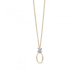 Marco Bicego Marrakech Onde 18K Yellow and White Gold Pendant with Diamond Flowers