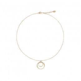 Marco Bicego Marrakech 18K Yellow Gold Coil Circle Pendant Necklace With Diamonds