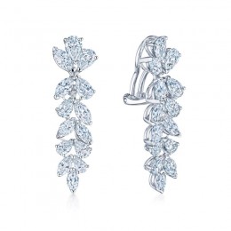 American Beauty Drop Earrings with Marquise and Pear Shape Diamonds