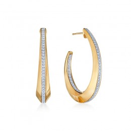 Orbit Hoop Earrings with Diamonds
