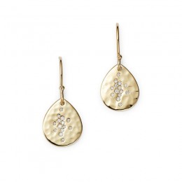 IPPOLITA 18KY Stardust Crinkle Small Teardrop Earrings with Diamonds