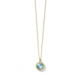 IPPOLITA Lollipop® Blue Topaz Mini Pendant Necklace in 18K Gold with Diamond Pave