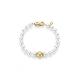Mikimoto Fusion Akoya and Golden South Sea Cultured Pearl Bracelet With Diamond Rondelles