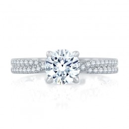 18K Yellow Gold Diamond Semi-Mounting Engagement Ring