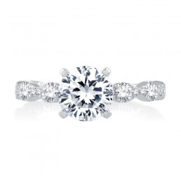 Platinum And Diamond Semi-Mounting Engagement Ring