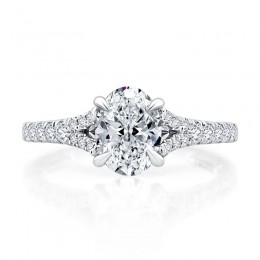 Platinum And Diamond Semi-Mounting Engagement Ring