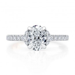 Platinum And Diamond Semi-Mounting Engagement Ring