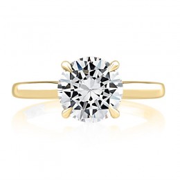 18K Yellow Gold Diamond Semi-Mounting Engagement Ring