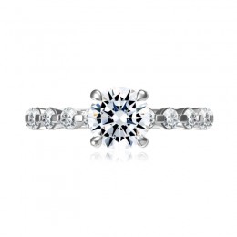 Platinum And Diamond Semi-Mounting Engagement Ring