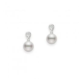 Mikimoto Morning Dew Akoya Diamond Dangle Earrings