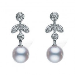 Mikimoto Pearl 18K White Gold Japan collections Earrings