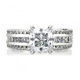 18K Yellow And White Gold Cathedral-Style Semi-Mounting Engagement Ring