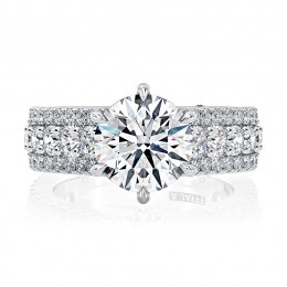 Round Pav&eacute; Diamond Engagement Ring