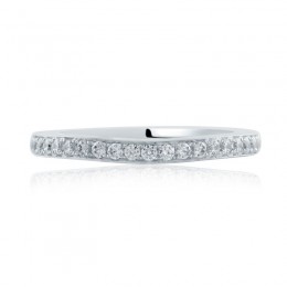 18K White Gold Contour Pave Diamond Band