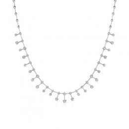 Starry Night Fringe Necklace with Star-Set Diamonds