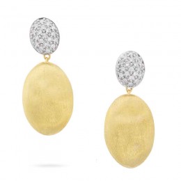 Siviglia Grande Yellow Gold and Diamond Medium Drop Earring
