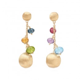 Marco Bicego 18K Yellow Gold And Multi Colored Stone Dangle Earrings