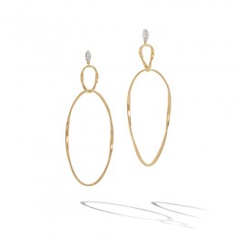 Marco Bicego Marrakech Onde 18K Yellow Gold and Diamond Double Drop Earring