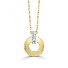 Open Circle Pendant With A Beaded Border