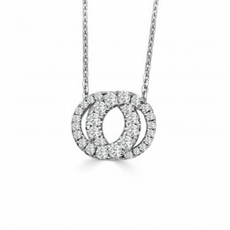 14K White Gold Small Love Halo Pendant