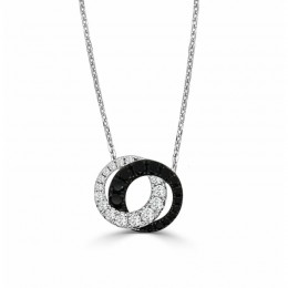 Small Love Halo Black & White Diamond Hidden Bale Pendant