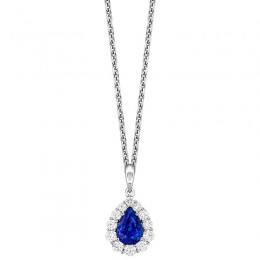 Blue Sapphire And Diamond Pendant