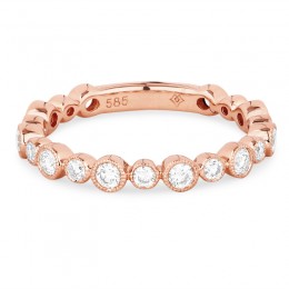 14K Rose Gold Diamond Band