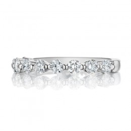 Henri Daussi White Gold Pave Band With Diamonds