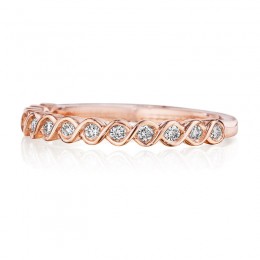 Henri Daussi Rose Gold Pave Diamond Band