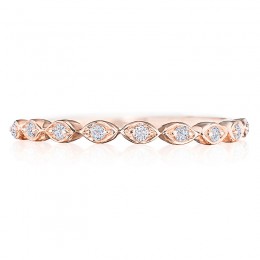 Henri Daussi Rose Gold Half Way Diamond Band